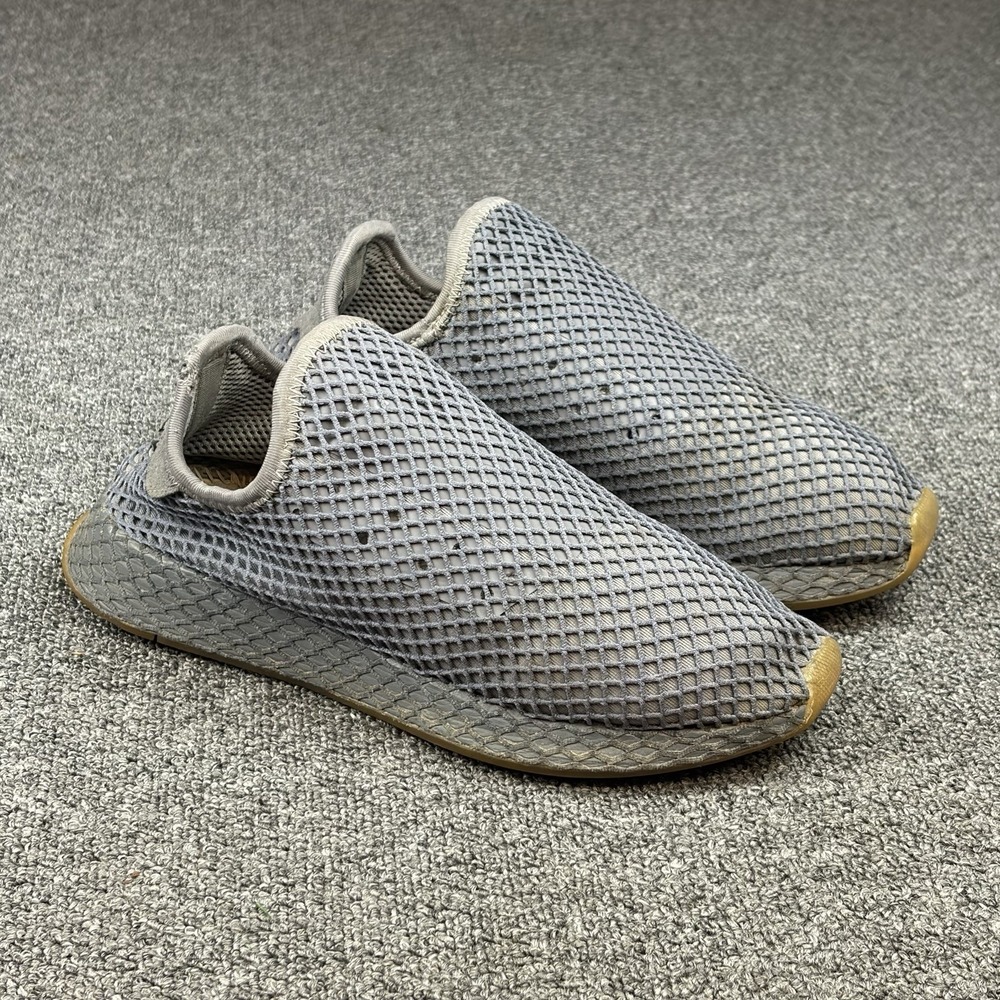 Adidas Deerupt Runner Gray Gum‎ Mesh Slip On Sneakers CQ2627 Mens Size 8.5